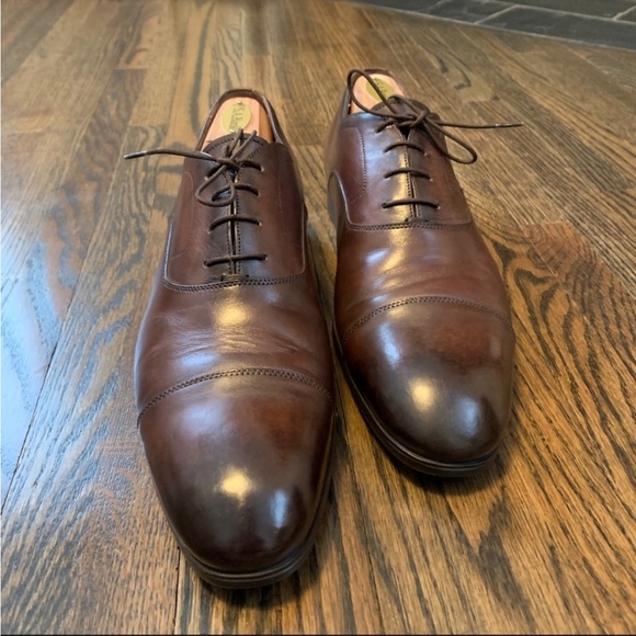Santoni Men’s Brown Leather Oxford Size 9.5D - Picture 4 of 8